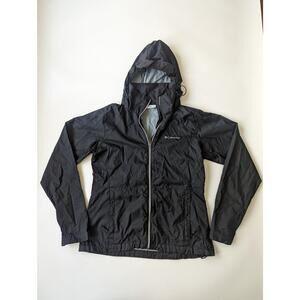 Columbia Woman's Windbreaker Black Hooded Jacket small outdoor hiking